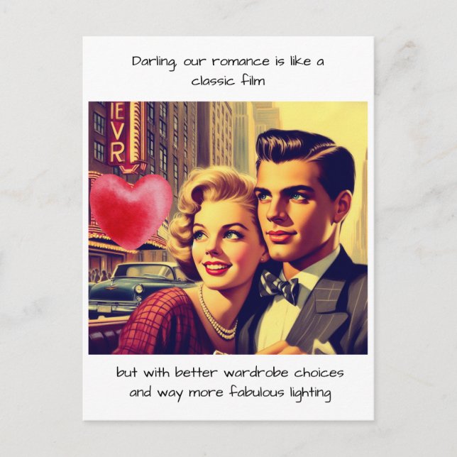 Funny Retro Comic Postkarte (Vorderseite)