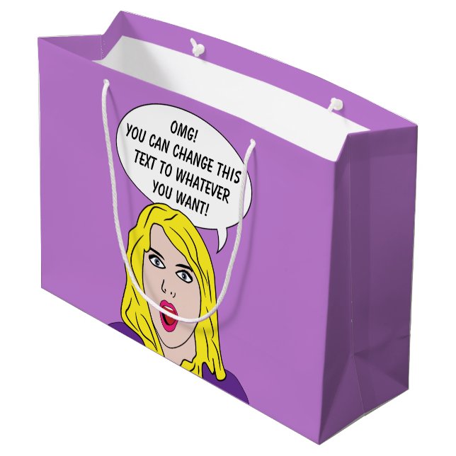 FUNNY RETRO-DEUTSCHE-Geschenktasche Große Geschenktüte (Rückseite Schrägansicht)