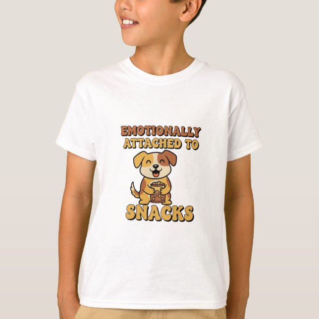 Funny Retro Dog Snack Kids T-Shirt (Devant)