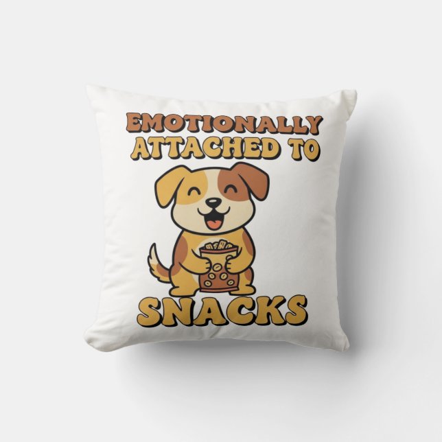 Funny Retro Dog Snack Mood Square Pillow Kissen (Vorderseite)
