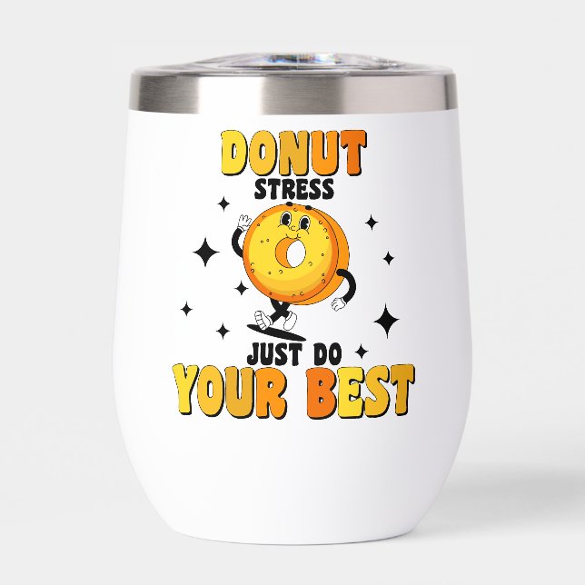 Funny Retro Donut motivierend Zitat (Vorderseite)