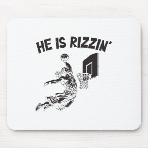 Funny Retro Er ist Rizzin Christlich Ostern spiele Mousepad