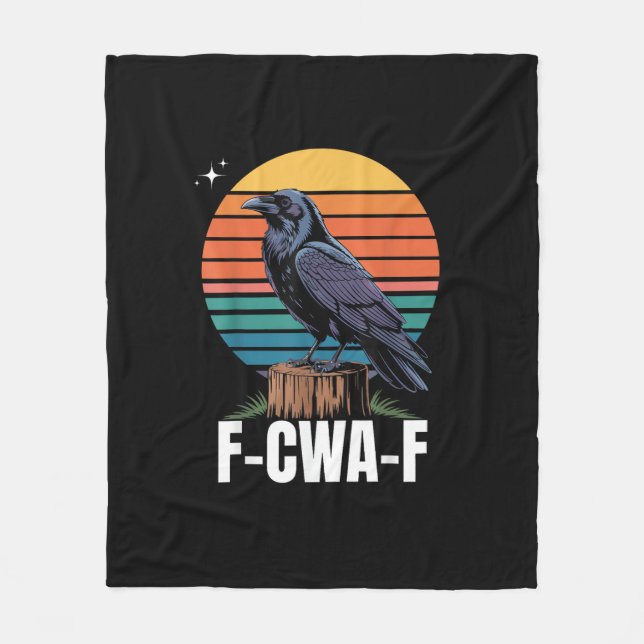 Funny Retro F-Caw-F Bird Crow Crow Bird  Fleecedecke (Vorderseite)