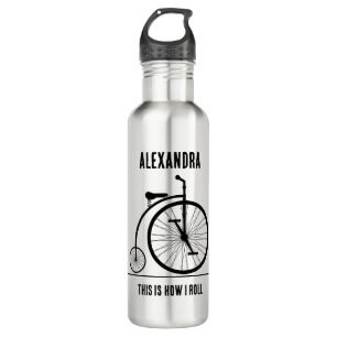 Funny Retro Fahrrad personalisiert für Radfahrer Edelstahlflasche