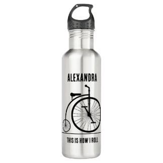 Funny Retro Fahrrad personalisiert für Radfahrer Edelstahlflasche