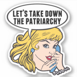 Funny Retro Feminist Pop Art Anti Patriarchat Aufkleber