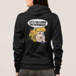 Funny Retro Feminist Pop Art Anti Patriarchat Hoodie<br><div class="desc">Lasst uns das Geschenk des Patriarchats abnehmen. Niedlicher Pop Kunst Feminismus Design für eine starke Pro-Wahl Frau gegen Trump bei der nächsten Wahl. Setzen Sie sich mit diesem coolen politischen Cartoon für Frauenrechte ein.</div>