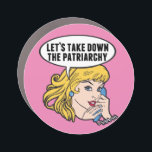 Funny Retro Feminist Pop Art Anti Patriarchat Pink Auto Magnet<br><div class="desc">Lasst uns den Patriarchy-Automagnet abreißen. Niedliche Retro-Pop Kunst Feminismus Design für eine starke Pro-Wahl Frauen wählen für die weibliche Führung in unserem Land. Setzen Sie sich mit diesem coolen politischen Humor-Cartoon für Frauenrechte und Frauenförderung ein, der von einer hübschen blonden Führungspersönlichkeit begleitet wird, die einen FrauenMärz auf einem Vintagen Telefon...</div>
