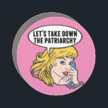 Funny Retro Feminist Pop Art Anti Patriarchat Pink Auto Magnet<br><div class="desc">Lasst uns den Patriarchy-Automagnet abreißen. Niedliche Retro-Pop Kunst Feminismus Design für eine starke Pro-Wahl Frauen wählen für die weibliche Führung in unserem Land. Setzen Sie sich mit diesem coolen politischen Humor-Cartoon für Frauenrechte und Frauenförderung ein, der von einer hübschen blonden Führungspersönlichkeit begleitet wird, die einen FrauenMärz auf einem Vintagen Telefon...</div>