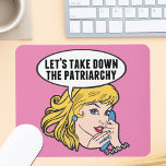 Funny Retro Feminist Pop Art Anti Patriarchat Pink Mousepad<br><div class="desc">Nehmen wir das Patriarchat-rosa Mousepad. Niedliche Retro-Pop Kunst Feminismus Geschenk für eine starke Pro-Wahlfrau für die weibliche Führung in unserem Land. Setzen Sie sich mit diesem coolen politischen Humor-Cartoon für Frauenrechte und Frauenförderung ein, der von einer hübschen blonden Führungspersönlichkeit begleitet wird, die einen FrauenMärz auf einem Vintagen Telefon plant, das...</div>