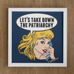 Funny Retro Feminist Pop Art Anti Patriarchat Poster<br><div class="desc">Lasst uns das Patriarchiegeschenk abnehmen. Niedliche Retro-Pop Kunst Feminismus Design für eine starke Pro-Wahl Frauen wählen für die weibliche Führung in unserem Land. Setzen Sie sich mit diesem coolen politischen Humor-Cartoon für Frauenrechte und Frauenförderung ein, der von einer hübschen blonden Führungspersönlichkeit begleitet wird, die einen FrauenMärz auf einem Vintagen Telefon...</div>