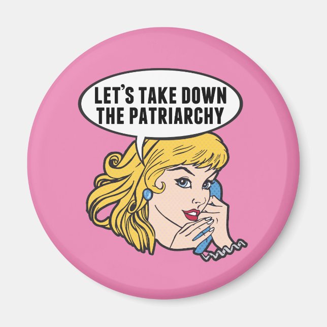 Funny Retro Feminist Pop Giro del Malcantone Magnet (Vorne)