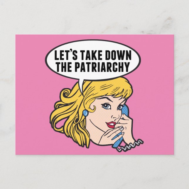 Funny Retro Feminist Pop Giro del Malcantone Postkarte (Vorderseite)