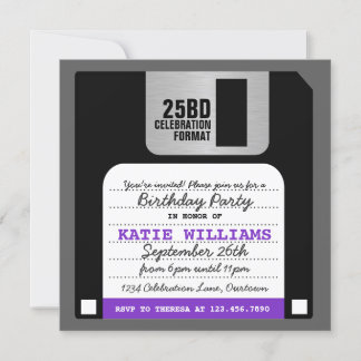 Funny Retro Floppy Disk Party Einladung