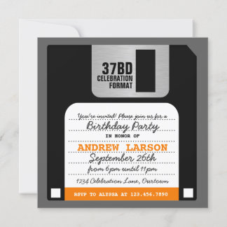 Funny Retro Floppy Disk Party Einladung
