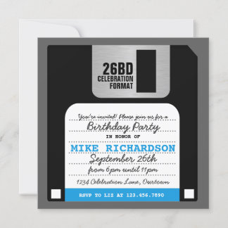 Funny Retro Floppy Disk Party Einladung