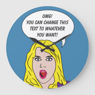 FUNNY RETRO FRAU Custom Wall Uhr