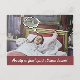 Funny Retro Frau real Anwesen Marketing Postkarte
