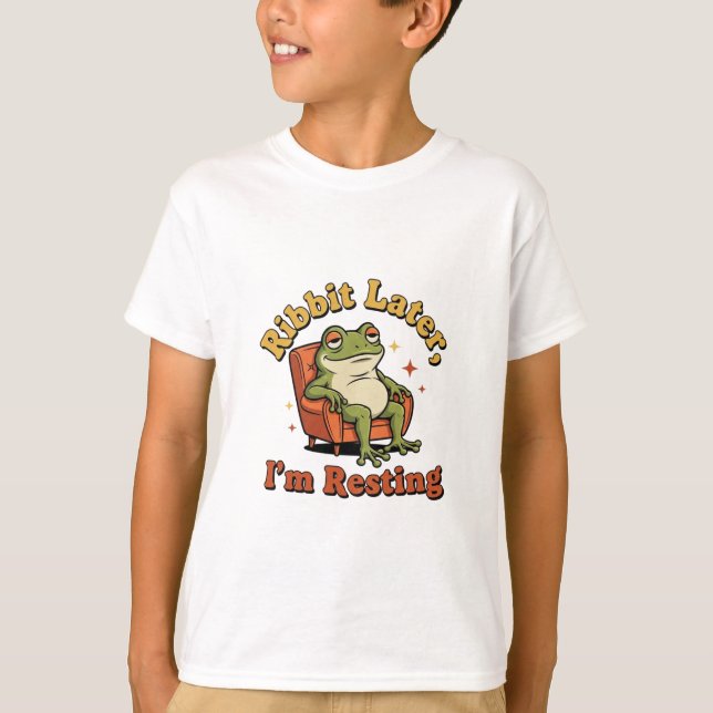 Funny Retro Frog Kids Graphic T-Shirt (Devant)