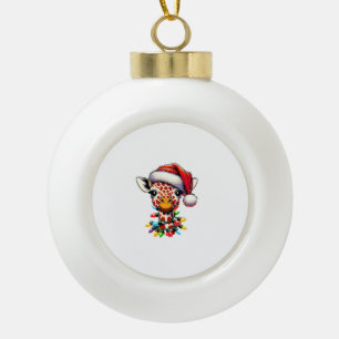 Funny Retro Giraffe Lover Weihnachtsbaum Keramik Kugel-Ornament