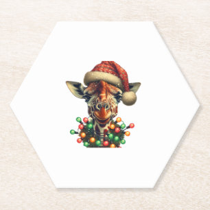 Funny Retro Giraffe Lover Weihnachtsbaum Untersetzer