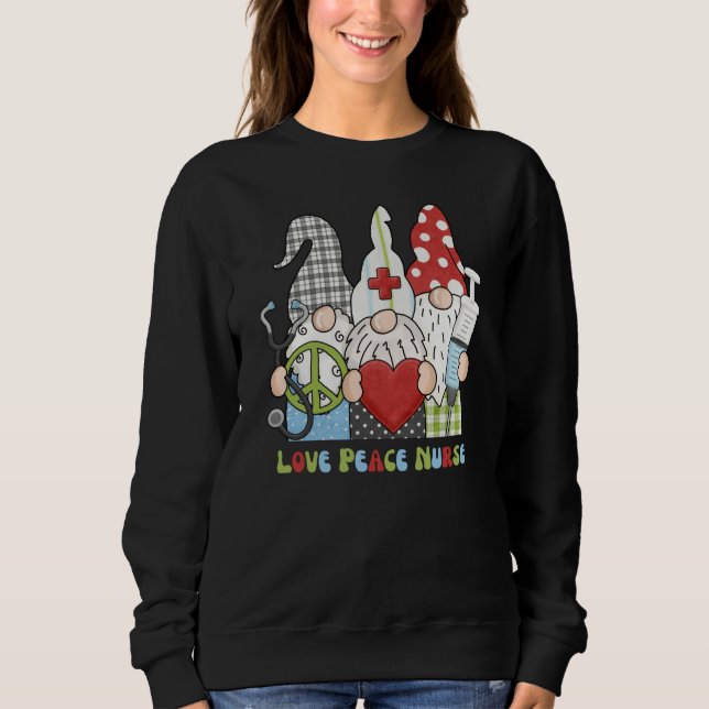 Funny Retro Gnome Nurse Sweatshirt (Vorderseite)