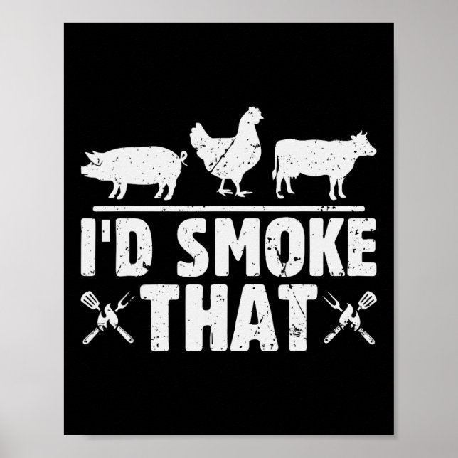 Funny Retro Grillen Party Raucher Koch Vater ich r Poster (Vorne)