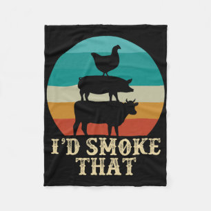 Funny Retro Grillen Party Smoker Koch Vater Gesche Fleecedecke