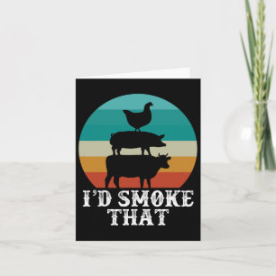 Funny Retro Grillen Party Smoker Koch Vater Gesche Karte