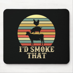 Funny Retro Grillen Party Smoker Koch Vater Gesche Mousepad