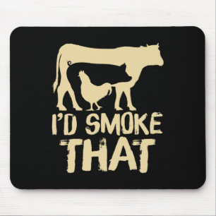 Funny Retro Grillen Party Smoker Koch Vater Gesche Mousepad