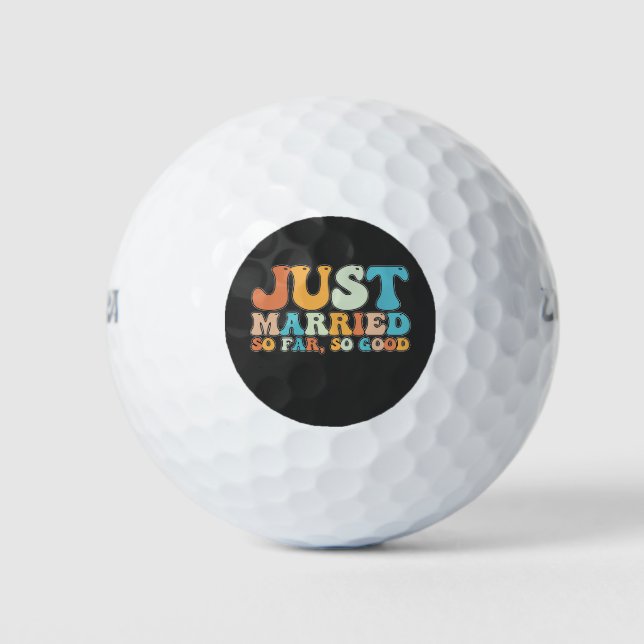 Funny Retro Groovy gerade so verheiratet so viel s Golfball (Vorderseite)