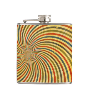 Funny Retro Grunge Swirl + Ihre Idee Flachmann