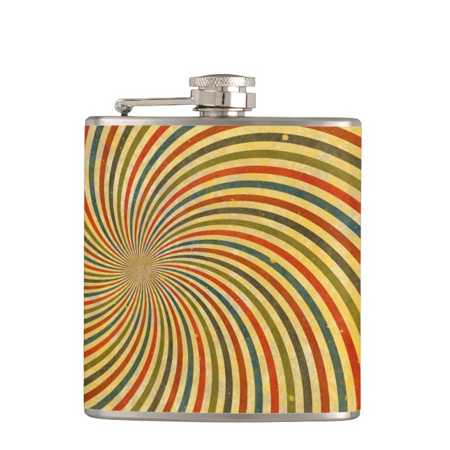 Funny Retro Grunge Swirl + Ihre Idee Flachmann (Vorderseite)