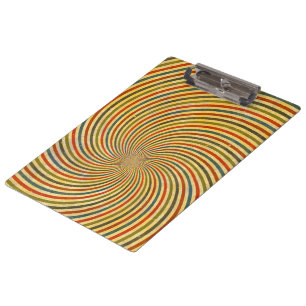 Funny Retro Grunge Swirl + Ihre Idee Klemmbrett
