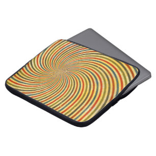 Funny Retro Grunge Swirl + Ihre Idee Laptopschutzhülle