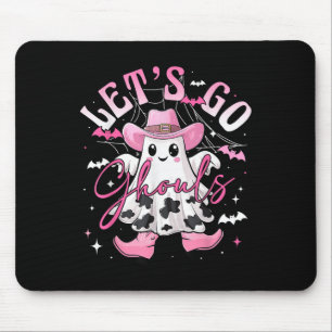 Funny Retro Halloween Lasse Go Ghouls Western Cowg Mousepad