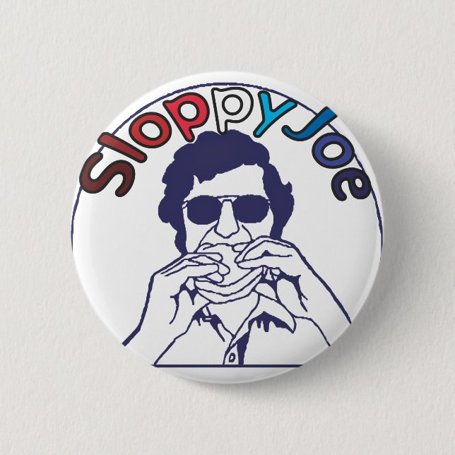 Funny Retro Hamburger Sloppy Joe Feinschmecker Button (Vorderseite)