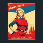 Funny Retro Inspirierter kommunistischer Spaß der  Postkarte<br><div class="desc">Lassen Sie sich mit diesem lustigen,  einzigartigen und stilvollen Design in eine Zeit voller Symbole,  historischer Momente und revolutionärer Stimmung zurückführen.</div>