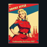 Funny Retro Inspirierter kommunistischer Spaß der  Postkarte<br><div class="desc">Lassen Sie sich mit diesem lustigen,  einzigartigen und stilvollen Design in eine Zeit voller Symbole,  historischer Momente und revolutionärer Stimmung zurückführen.</div>