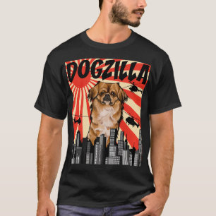 Funny Retro Japanischer Dogzilla Pekingese Pullove T-Shirt