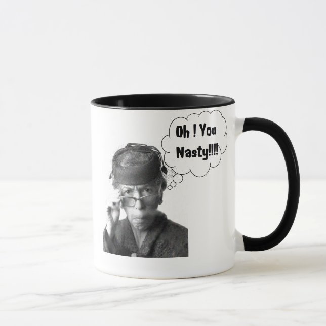 Funny Retro Lady Oh, du Eklig Tasse (Rechts)