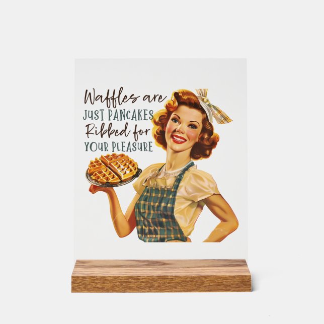Funny Retro Lady Wortart Acrylschild (Vorderseite)