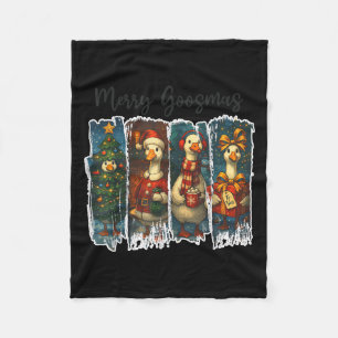 Funny Retro Merry Goosemas Christmas Albern Gans X Fleecedecke