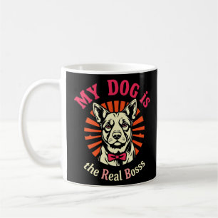 Funny Retro 'My Dog is the Real Boss' Kaffeetasse