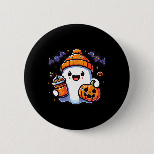 Funny Retro Niedlich Halloween Ghost Pumpkin Ghost Button