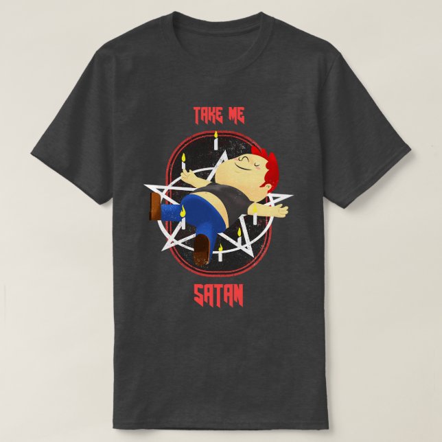 Funny Retro Niedlich Halloween Nimm Me Satan T-Shirt (Design vorne)
