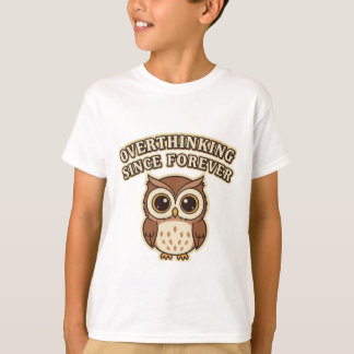 Funny Retro Owl Thinking Kids T-Shirt