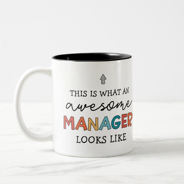 Funny Retro Phantastisch Manager Zweifarbige Tasse (Links)