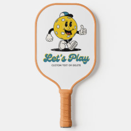 Funny Retro Pickleball Cartoon Mascot Personalisie Schläger